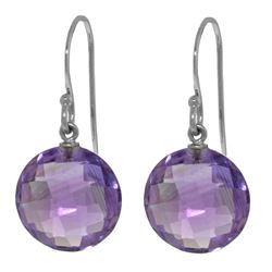 ALARRI 12 Carat 14K Solid White Gold Come Unmasked Amethyst Earrings