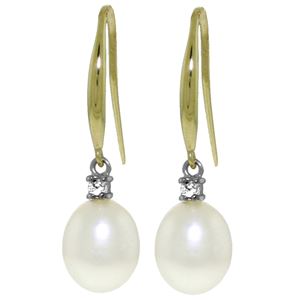 ALARRI 8.1 Carat 14K Solid Gold Joya Pearl Diamond Earrings