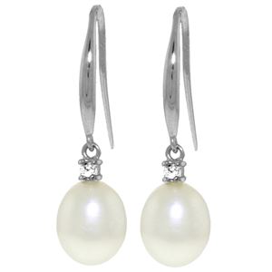 ALARRI 8.1 CTW 14K Solid White Gold Life Of Celebration Pearl Diamond Earrings