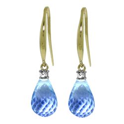 ALARRI 4.6 Carat 14K Solid Gold Joya Blue Topaz Diamond Earrings