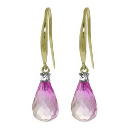 ALARRI 4.6 CTW 14K Solid Gold Joya Pink Topaz Diamond Earrings