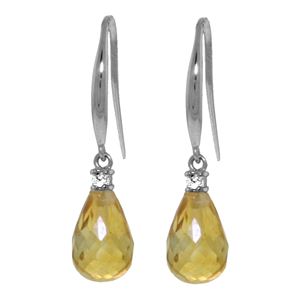 ALARRI 4.6 Carat 14K Solid White Gold Unimaginable Delight Citrine Diamond Earrings