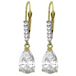 ALARRI 3.15 CTW 14K Solid Gold Violeta White Topaz Diamond Earrings