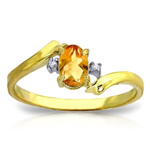 ALARRI 0.46 Carat 14K Solid Gold Wear My Wings Citrine Diamond Ring