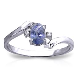 ALARRI 0.46 Carat 14K Solid White Gold Rings Natural Diamond Tanzanite