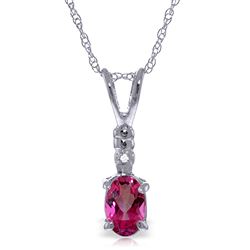 ALARRI 0.46 Carat 14K Solid White Gold Play The Part Pink Topaz Diamond Necklace
