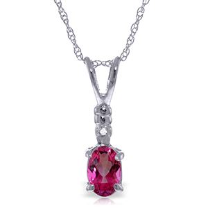 ALARRI 0.46 Carat 14K Solid White Gold Play The Part Pink Topaz Diamond Necklace
