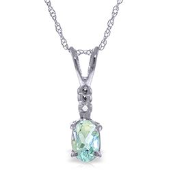 ALARRI 0.46 Carat 14K Solid White Gold Another Victory Aquamarine Diamond Necklace