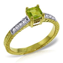 ALARRI 0.65 Carat 14K Solid Gold Drown In You Peridot Diamond Ring