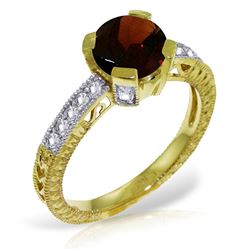 ALARRI 1.8 Carat 14K Solid Gold My Destination Garnet Diamond Ring