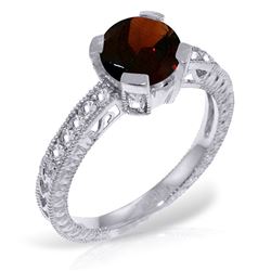 ALARRI 1.8 Carat 14K Solid White Gold At It's Core Garnet Diamond Ring