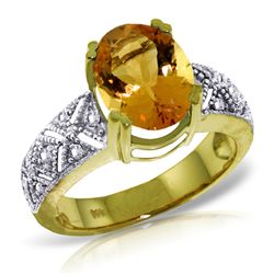 ALARRI 3.2 Carat 14K Solid Gold Everything Is Blooming Citrine Diamond Ring
