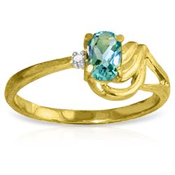 ALARRI 0.46 Carat 14K Solid Gold My Heroine Blue Topaz Diamond Ring