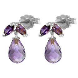 ALARRI 3.4 CTW 14K Solid White Gold Faust's Gretchen Amethyst Earrings