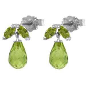 ALARRI 3.4 Carat 14K Solid White Gold Welcome The Uexpected Peridot Earrings