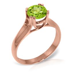 ALARRI 14K Solid Rose Gold Solitaire Ring w/ Natural Peridot