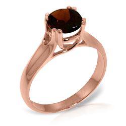 ALARRI 14K Solid Rose Gold Solitaire Ring w/ Natural Garnet
