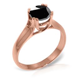 ALARRI 14K Solid Rose Gold Solitaire Ring w/ 1.0 Carat Black Diamond