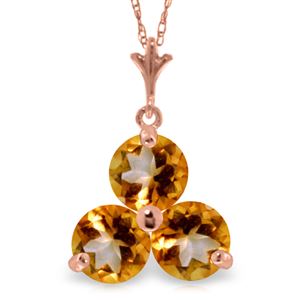 ALARRI 14K Solid Rose Gold Necklace w/ Natural Citrines
