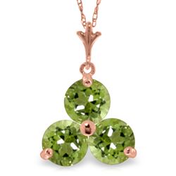 ALARRI 14K Solid Rose Gold Necklace w/ Natural Peridots