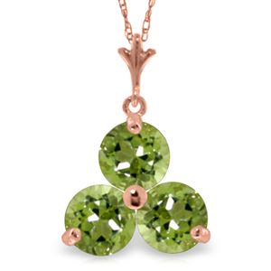 ALARRI 14K Solid Rose Gold Necklace w/ Natural Peridots