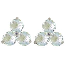 ALARRI 1.5 Carat 14K Solid White Gold Horizon Of Love Aquamarine Earrings