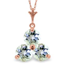 ALARRI 14K Solid Rose Gold Necklace w/ Natural Aquamarines