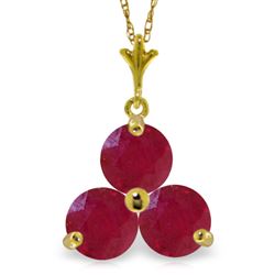 ALARRI 0.75 CTW 14K Solid Gold Heartbeat Ruby Necklace