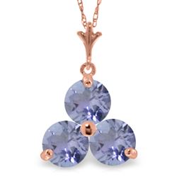 ALARRI 14K Solid Rose Gold Necklace w/ Natural Tanzanites