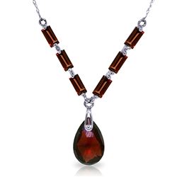 ALARRI 4.35 CTW 14K Solid White Gold Be Transported Garnet Necklace
