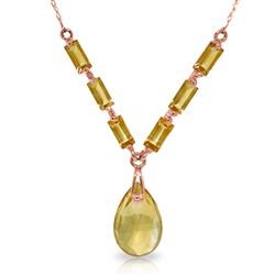 ALARRI 14K Solid Rose Gold Necklace w/ Natural Citrines