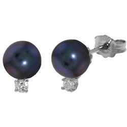 ALARRI 4.1 Carat 14K Solid White Gold One True Love Pearl Diamond Earrings