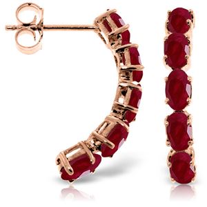 ALARRI 14K Solid Rose Gold Earrings w/ Natural Rubies