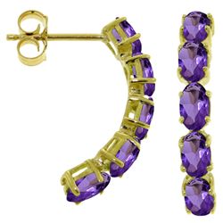 ALARRI 2.5 Carat 14K Solid Gold Earrings Natural Amethyst