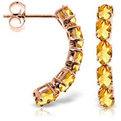 ALARRI 14K Solid Rose Gold Earrings w/ Natural Citrines