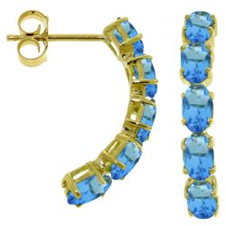 ALARRI 2.5 Carat 14K Solid Gold Earrings Natural Blue Topaz