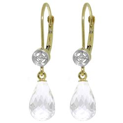 ALARRI 4.53 CTW 14K Solid Gold Femme White Topaz Diamond Earrings