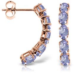 ALARRI 14K Solid Rose Gold Earrings w/ Natural Tanzanites