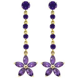 ALARRI 4.8 Carat 14K Solid Gold Stardrop Amethyst Earrings