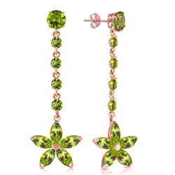 ALARRI 14K Solid Rose Gold Chandelier Earrings w/ Peridots