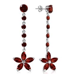 ALARRI 4.8 CTW 14K Solid White Gold Reaching Across Garnet Earrings