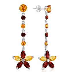 ALARRI 4.8 Carat 14K Solid White Gold No Machinations Citrine Garnet Earrings