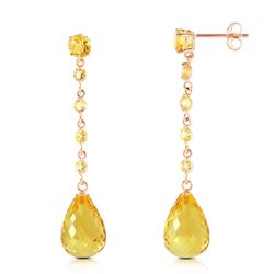 ALARRI 14K Solid Rose Gold Chandelier Earrings w/ Citrines