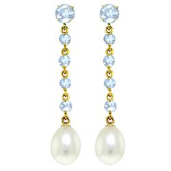 ALARRI 10 Carat 14K Solid Gold Chandelier Earrings Natural Aquamarine