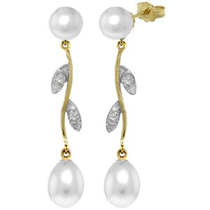 ALARRI 10.02 Carat 14K Solid Gold Magnifique Pearl Diamond Earrings