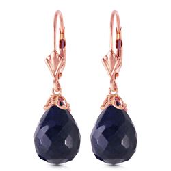 ALARRI 14K Solid Rose Gold Leverback Earrings w/ Briolette Sapphires