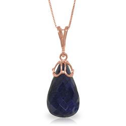 ALARRI 14.8 CTW 14K Solid Rose Gold Necklace Briolette Natural Sapphire