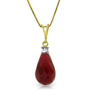 ALARRI 8.85 Carat 14K Solid Gold Dorothy Parker Ruby Diamond Necklace