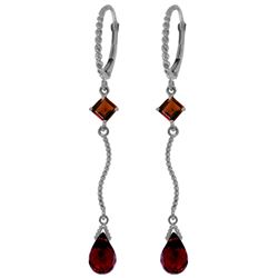 ALARRI 3.5 CTW 14K Solid White Gold Thresholds Garnet Earrings