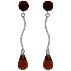 ALARRI 4.3 CTW 14K Solid White Gold Danglings Earrings Natural Garnet